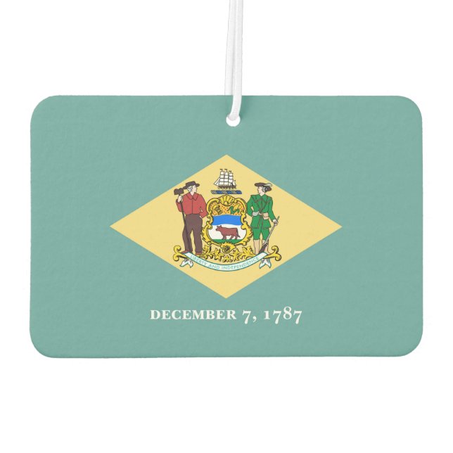Désodorisant Pour Voiture Design de drapeau d'état du Delaware (Dos)