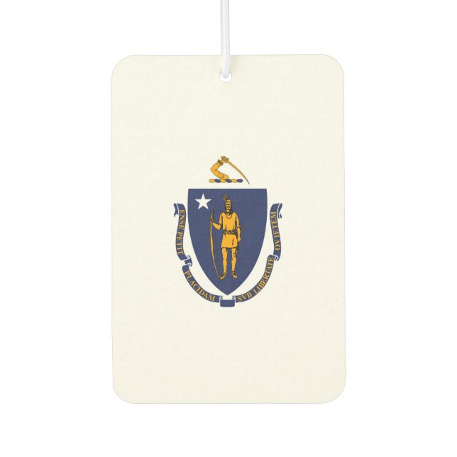 Désodorisant Pour Voiture Design du drapeau d'État du Massachusetts (Devant)