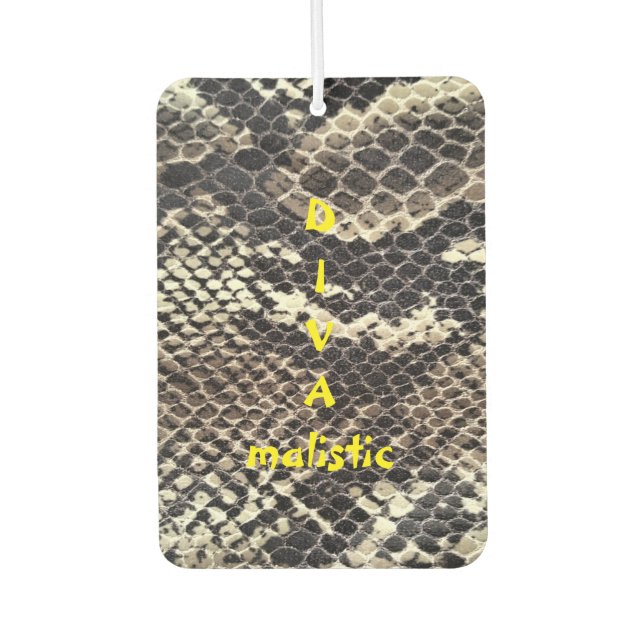 Désodorisant Pour Voiture DIVAmalist Brown Snakeskin Print Air Freshener (Devant)