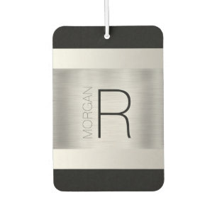 Désodorisant Pour Voiture do-it-yourself Nom du monogramme, Texte gris noir,