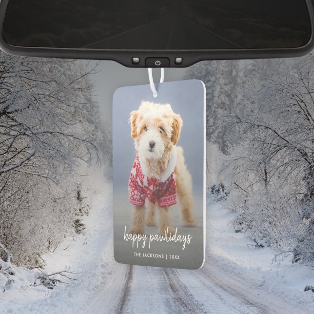Désodorisant Pour Voiture Dog Christmas | Cute Puppy Happy Pawlidays (Créateur téléchargé)