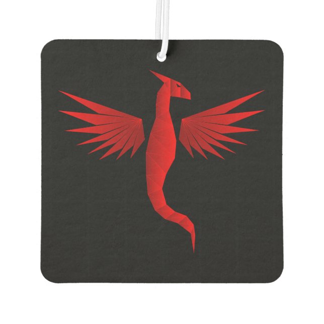 Désodorisant Pour Voiture Dragon rouge géométrique (Dos)
