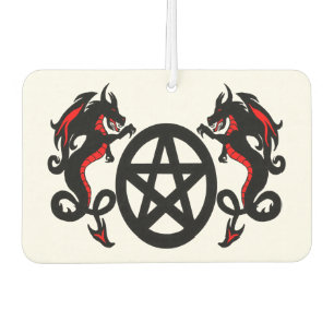 Désodorisant Pour Voiture Dragons rouges et noirs et Pentacle