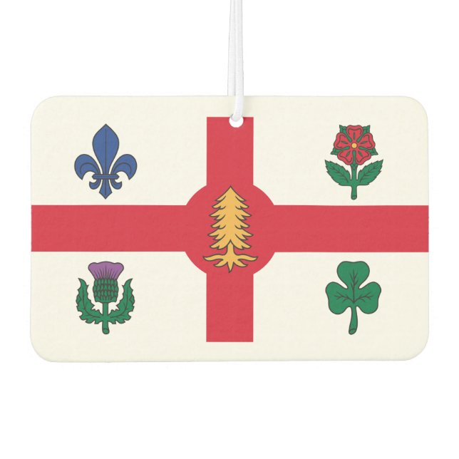 Désodorisant Pour Voiture Drapeau de Montréal (Québec) (Devant)