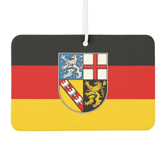 Désodorisant Pour Voiture Drapeau de Sarre Bébé Bib (Devant)