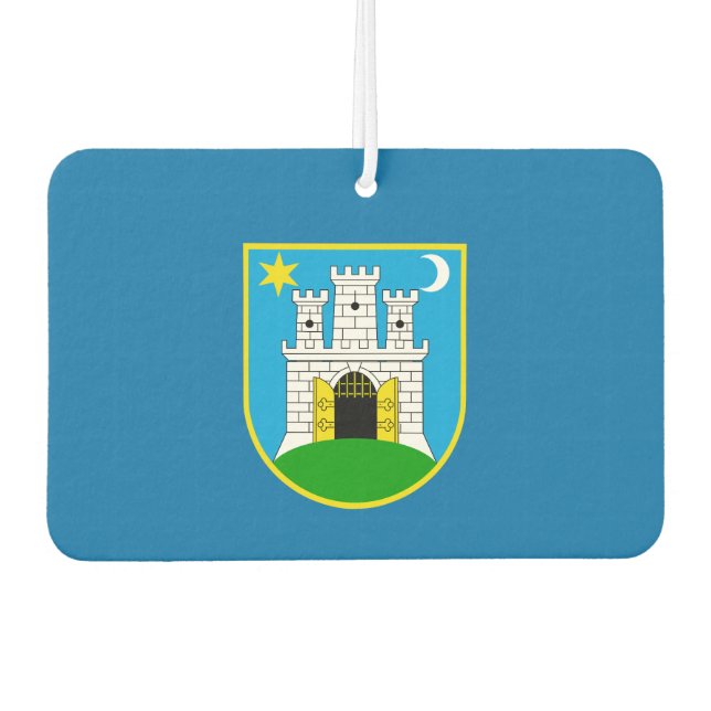 Désodorisant Pour Voiture Drapeau de Zagreb, Croatie Cravate (Devant)