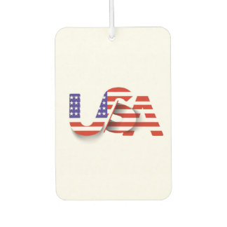Désodorisant Pour Voiture Drapeau des États-Unis – Typographie patriotique a