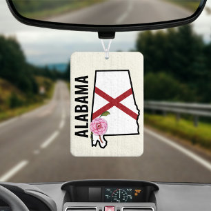 Désodorisant Pour Voiture Drapeau d'État de l'Alabama et Fleur Camellia
