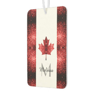 Désodorisant Pour Voiture Drapeau du Canada rouge étincelles Monogram