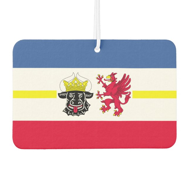 Désodorisant Pour Voiture Drapeau du Carnet Mecklembourg-Poméranie occidenta (Devant)