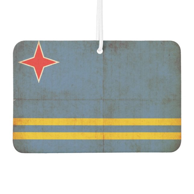 Désodorisant Pour Voiture Drapeau Grunge D'Aruba (Pays-Bas) (Devant)