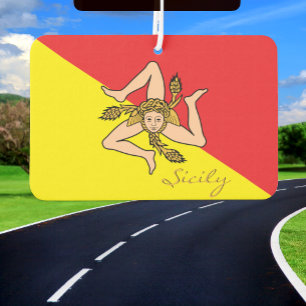 Désodorisant Pour Voiture Drapeau sicilien, rafraîchissement de la voiture, 