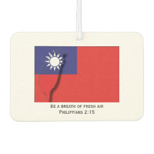 Désodorisant Pour Voiture DRAPEAU TAIWAN Patriotique   Plan Taïwanais