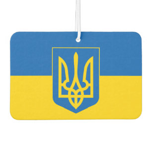 Désodorisant Pour Voiture Drapeau ukrainien avec armoiries