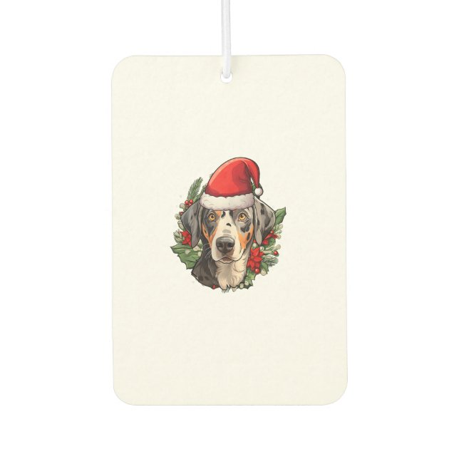 Désodorisant Pour Voiture Drôle Chien de Noël Catahoula Leopard (Devant)