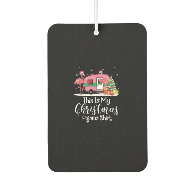Désodorisant Pour Voiture Drôle Noël Flamant rose cadeau Camper (Devant)