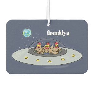Désodorisant Pour Voiture Drôle poule dans l'espace dessin animé