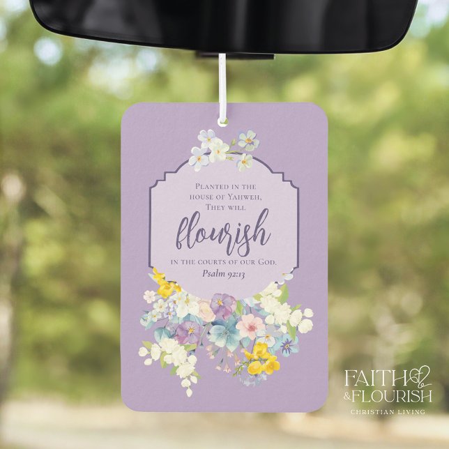 Désodorisant Pour Voiture Élégant Pastel Floral Bible Ecriture (Créateur téléchargé)