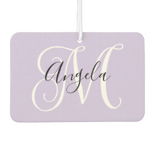 Désodorisant Pour Voiture Élégant Script Monogram Pale Lavender Photo