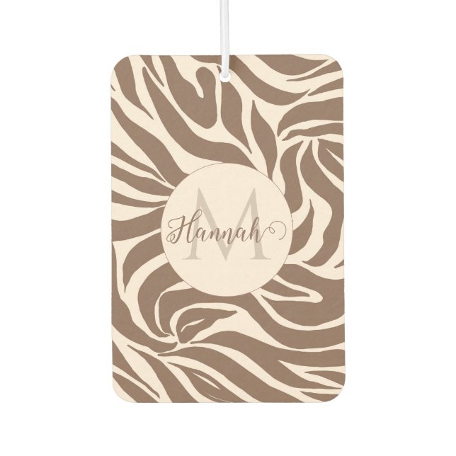 Désodorisant Pour Voiture Elégant Zebra Mocha Motif (Devant)