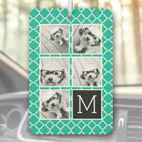 Emerald & Black Instagram 5 Photo Collage Monogram