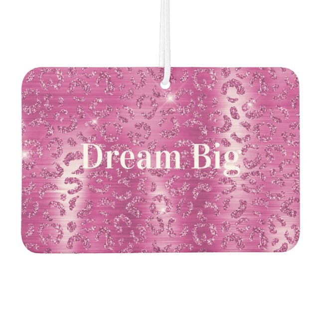 Désodorisant Pour Voiture Empreinte de léopard blanc rose (Devant)