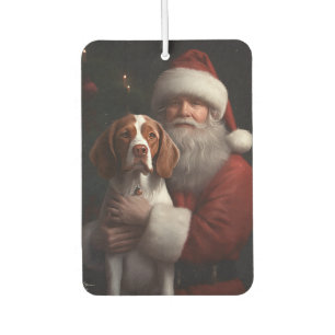 Désodorisant Pour Voiture Épanouie Spaniel avec le Père Noël Noël