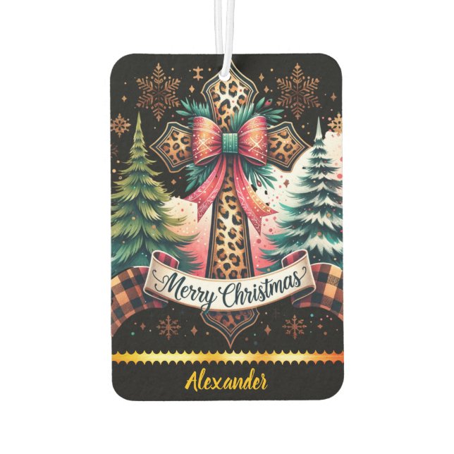 Désodorisant Pour Voiture Faire une croix de Noël festive (Dos)