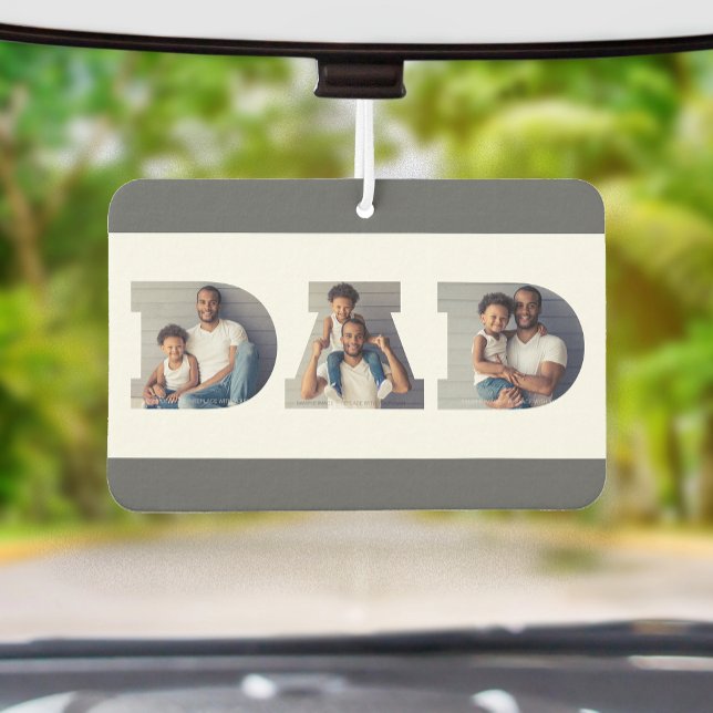 Désodorisant Pour Voiture Father's Day 3-Photo "Dad" Cutout Typography (Créateur téléchargé)