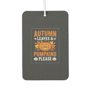 Désodorisant Pour Voiture Feuilles d'automne Citrouille Halloween Design