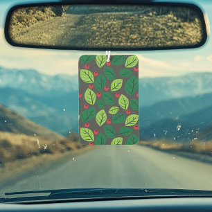 Désodorisant Pour Voiture Feuilles verts, Berries Rouges, Motif Des Feuilles