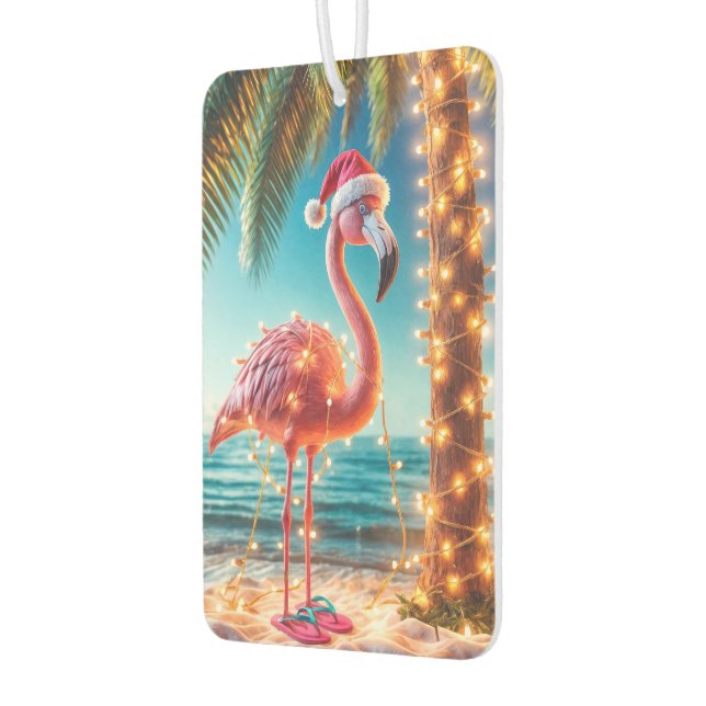 Désodorisant Pour Voiture Flamant rose Rose De Noël Aux Lumières Tangées (Gauche)