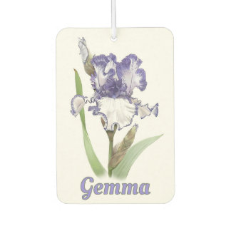 Désodorisant Pour Voiture Fleur Iris Portée Violet Personnalisée