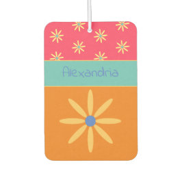 Désodorisant Pour Voiture Fleur rétro de nom personnalisé