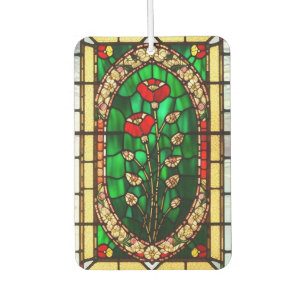 Désodorisant Pour Voiture Fleur rouge de verre teinté élégant