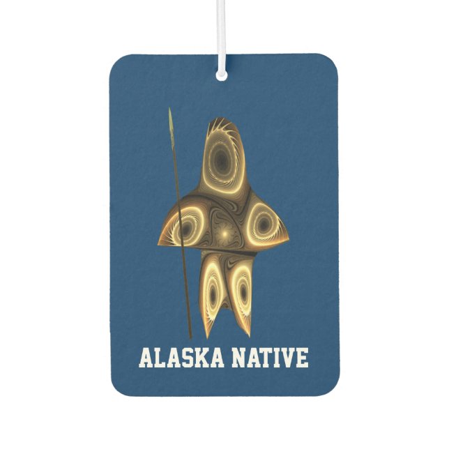 Désodorisant Pour Voiture Fractal Inuit Hunter - Autochtone de l'Alaska (Devant)