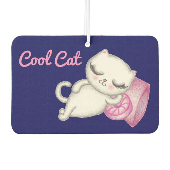 Désodorisant Pour Voiture Fraîcheur d'air de chat cool (Devant)