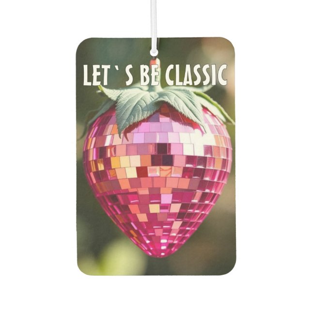 Désodorisant Pour Voiture Fraise de boule Disco Retro (Devant)
