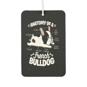 Désodorisant Pour Voiture Frenchie Gift   Anatomie D'Un Bulldog Français