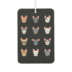 Désodorisant Pour Voiture Frenchie Gift  Le visage émotionnel Chien de Franc