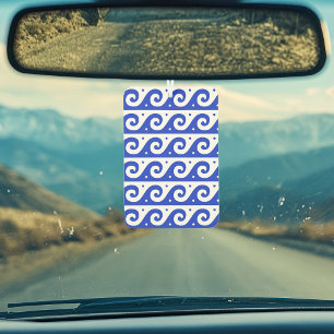 Désodorisant Pour Voiture Fret grec, Motif d'onde méditerranéen, Bleu