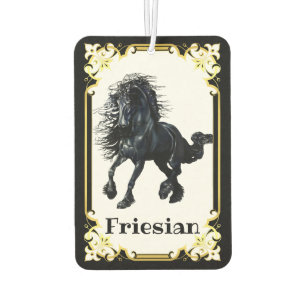 Désodorisant Pour Voiture Friésien, étalon noir, j'aime mon Friésien