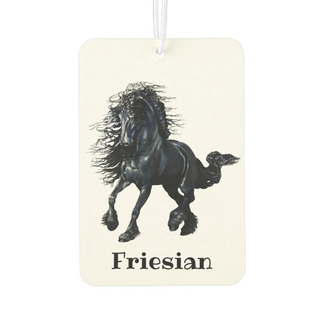 Désodorisant Pour Voiture Friésien, étalon noir, j'aime mon Friésien (Dos)
