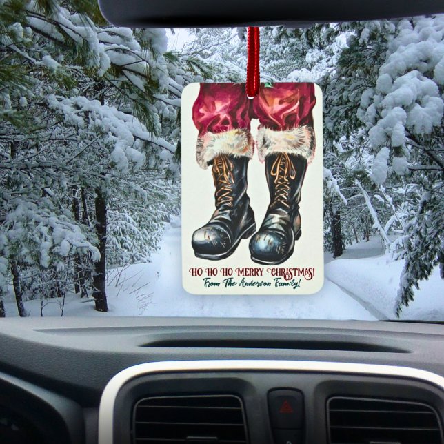 Désodorisant Pour Voiture Funny Custom Christmas Nom de famille Père Noël (Créateur téléchargé)