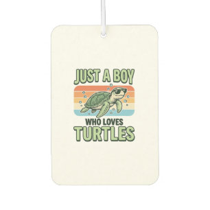 Désodorisant Pour Voiture Garçon qui aime les tortues Dessin de gravure vint