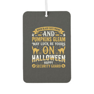Désodorisant Pour Voiture Gardien de sécurité Halloween chats noirs et citro