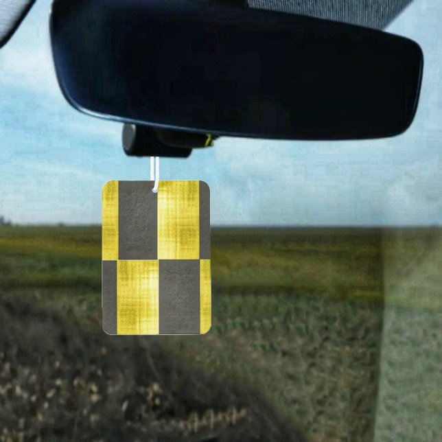 Désodorisant Pour Voiture Gold-paneled Black-IV (This car Air Freshener displays two different looks in its design!)