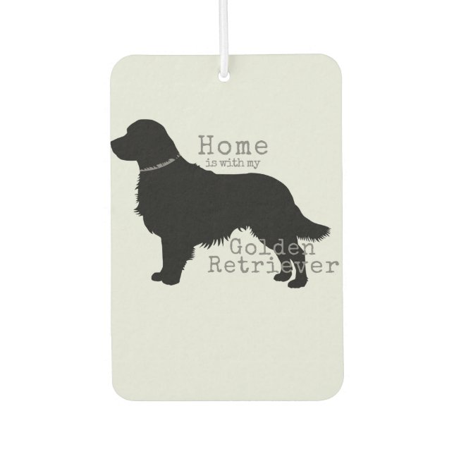 Désodorisant Pour Voiture Golden Retriever Home est avec mon Golden (Devant)
