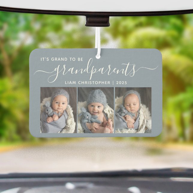 Désodorisant Pour Voiture Grand To Be Grandparents 3 Photo Dusty Blue (Créateur téléchargé)