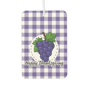 Désodorisant Pour Voiture Grape on Violet Plaid - Happy Thanksgiving